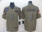 Nike Ravens 8 Lamar Jackson 2019 Olive Salute To Service Limited Jersey,baseball caps,new era cap wholesale,wholesale hats